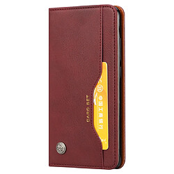 Wewoo Housse Coque Étui en cuir à rabat horizontal avec texture de peau pour Xiaomi Mi 8SEavec cadre photoporte-cartes et emplacements cartes et porte-monnaie Vin rouge