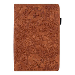 Etui en PU motif fleurs avec support et porte-cartes marron pour votre Xiaomi Pad 5/5 Pro