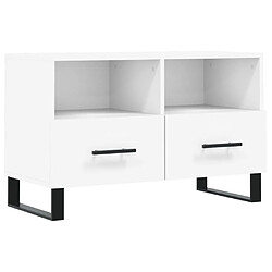 vidaXL Meuble TV Blanc 80x36x50 cm Bois d'ingénierie