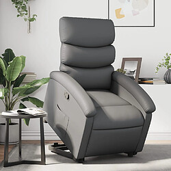 vidaXL Fauteuil inclinable Gris Similicuir