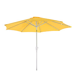 Decoshop26 Parasol de jardin diamètre 3m inclinable mécanisme d'ouverture par manivelle polyester/aluminium 5kg jaune 04_0008026