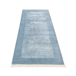 Avis Vidal Tapis de couloir en laine 198x79 bleu Darya