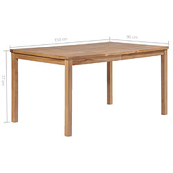 vidaXL Table de jardin 150x90x77 cm Bois de teck solide pas cher