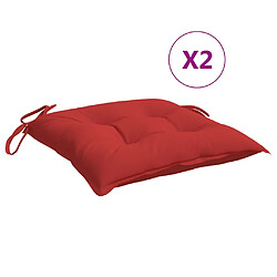 vidaXL Coussins de palette lot de 2 rouge 50x50x7 cm tissu oxford