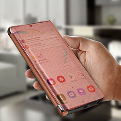 Acheter Avizar Étui Galaxy Note 10 Chromé Strié Clapet Translucide Rigide Fin Léger - Rose Or