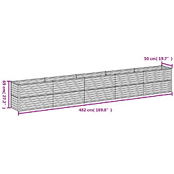 vidaXL Lit surélevé de jardin 482x50x69 cm acier corten pas cher