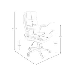 Angel Cerda Chaise de bureau pivotante en croûte de cuir marron pas cher