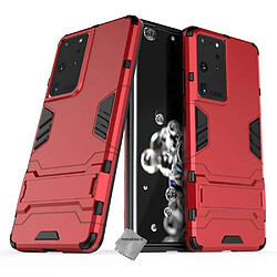 Htdmobiles Coque rigide anti choc pour Samsung Galaxy S21 Ultra 5G + film ecran - ROUGE