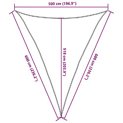 vidaXL Voile d'ombrage 160 g/m² Vert clair 5x6x6 m PEHD pas cher