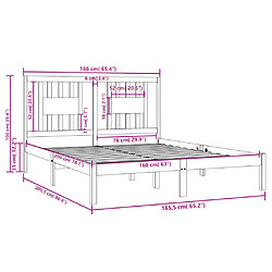 vidaXL Cadre de lit sans matelas blanc bois massif 160x200 cm pas cher