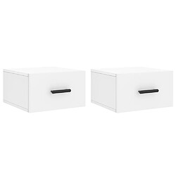 vidaXL Tables de chevet murales 2 pcs blanc 35x35x20 cm