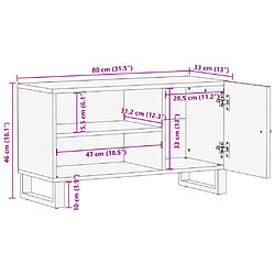 vidaXL Meuble TV 80x33x46 cm bois de récupération et d'ingénierie pas cher