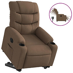 vidaXL Fauteuil inclinable électrique marron tissu