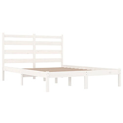 Avis vidaXL Cadre de lit sans matelas blanc bois massif 120x200 cm