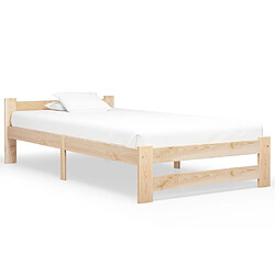 Maison Chic Lit adulte - Lit simple Cadre de lit,Structure du lit Contemporain Bois de pin massif 100x200 cm -MN71655