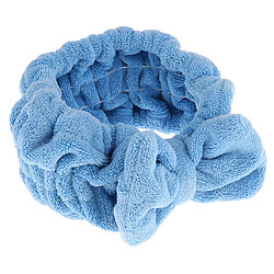 Doux bowknot maquillage bain de douche cosmétiques spa élastique bande de cheveux bandeau bleu