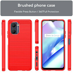 Htdmobiles Coque pour Realme C33 - housse etui silicone gel carbone + film ecran - ROUGE