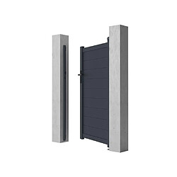 Acheter Vente-Unique Portillon battant aluminium plein L103 x H166 cm anthracite - NAZARIO