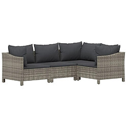 Maison Chic Salon de jardin 7 pcs + coussins - Mobilier/Meubles de jardin - Table et chaises d'extérieur Gris Résine tressée -MN16695 pas cher