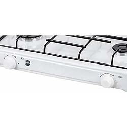 Cuisinière à gaz portable pour le camping, réchaud portable, 2 brûleurs réglable, , Blanc, MPM, SML-KN-02/1K