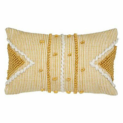 Coussin Déco à Pompons Row 30x50cm Ocre