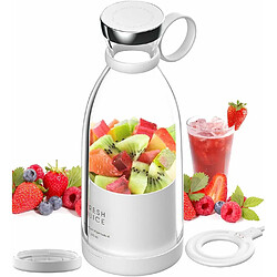 Vendos85 Blender Portable électrique Smoothie de 0,35L Rechargeable USB + couvercle blanc