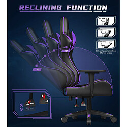 Chaise Gaming - Chaise de bureau - Chaises de bureau Rattantree - Chaise de jeu ergonomique - Chaise d'ordinateur PC avec appui-tête et support lombaire - Chaise de jeu inclinable réglable en hauteur - Violet