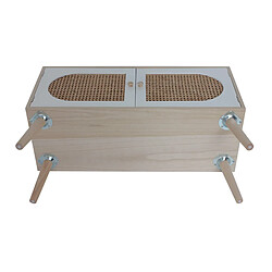 Mobili Rebecca Meuble De Salon Buffet En Bois 2 Portes Blanc Marron Style Scandinave pas cher