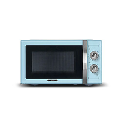 Schneider SMW23VMBL - Micro ondes gril Vintage - 23 litres - 6 niveaux de puissance - Plateau tournant (27cm) - Bleu 