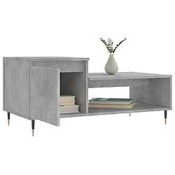 Avis vidaXL Table basse Gris béton 100x50x45 cm Bois d'ingénierie