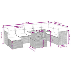 Avis Maison Chic Ensemble Tables et chaises d'extérieur 9 pcs avec coussins,Salon de jardin noir résine tressée -GKD701815