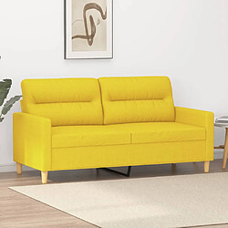 vidaXL Canapé à 2 places Jaune clair 140 cm Tissu