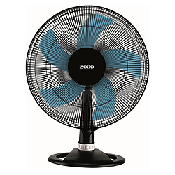 Sogo Ventilateur Sur Pied Oscillant, Table, Mur, 3 En 1- 3 Vitesses - 5 Pales - Base Ronde - 16" 40Cm - 50W