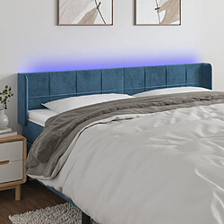 Maison Chic Tête de lit scandinave à LED,meuble de chambre Bleu foncé 203x16x78/88 cm Velours -MN45359