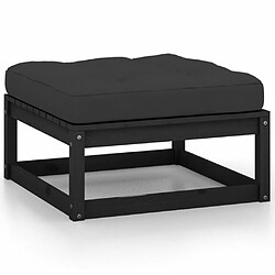 Acheter Maison Chic Salon de jardin 2 pcs avec coussins - Table et chaises d'extérieur - Mobilier/Meubles de jardin Moderne Noir Bois de pin massif -MN77419