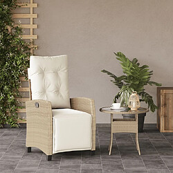 Avis Maison Chic Chaise inclinable de jardin et repose-pied pour relax beige résine tressée -GKD76313