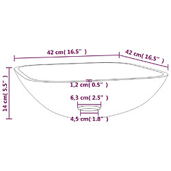 vidaXL Lavabo Verre 42x42x14 cm Doré pas cher