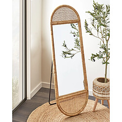 Beliani Miroir sur pied BARGES Rotin Naturel