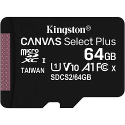 Acheter Kingston Canvas Select Plus Carte MIcro SD SDCS2/64GBSP Class 10