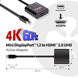 Club 3D CLUB3D Mini DisplayPort 1.2 to HDMI 2.0 UHD Active Adapter