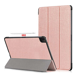 Etui en PU avec support tri-pliure or rose pour votre Apple iPad Pro 11 pouces (2021)/(2020)/(2018)/Air (2020)