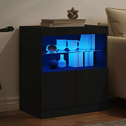 Acheter Maison Chic Commode Buffet - Meuble de rangement avec lumières LED noir 60x37x67 cm -GKD19080