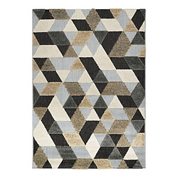 Thedecofactory DEHORS-DEDANS GEOMET - Tapis pour intérieur-extérieur gris, noir et brun 120x170