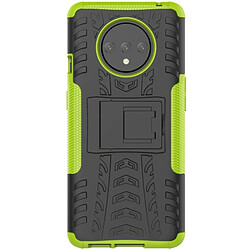 Wewoo Coque Pour OnePlus 7T Texture de pneu TPU antichoc + PC Housse de protection avec support vert