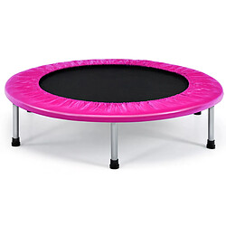 Helloshop26 Trampoline de fitness pliable diamètre 95,5 cm pour intérieur et extérieur pour adultes et enfants charge max 150 kg rose 20_0009604