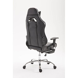 Acheter Decoshop26 Fauteuil de bureau gamer avec repose-pieds extensible mécanisme de bascule en PVC noir / noir 10_0002750