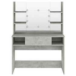 Helloshop26 Coiffeuse table de maquillage design meuble mobilier de chambre éclairage led 100 x 40 x 135 cm MDF gris béton 02_0006399