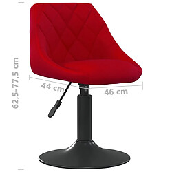 vidaXL Chaises à manger pivotantes lot de 4 rouge bordeaux velours pas cher