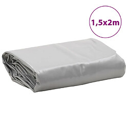 vidaXL Bâche gris 1,5x2 m 650 g/m² pas cher