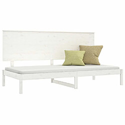 Avis Maison Chic Lit de jour, Lit de repos pour Salon Chambre,Canapé-lit,Lit d'invité Blanc 90x200 cm Bois de pin massif -MN11942